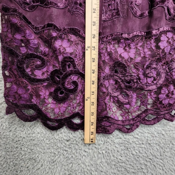 Vintage Gantos Blouse Womens Small Purple Lace Floral Whimsigoth Boho Witchy NEW - Picture 11 of 11